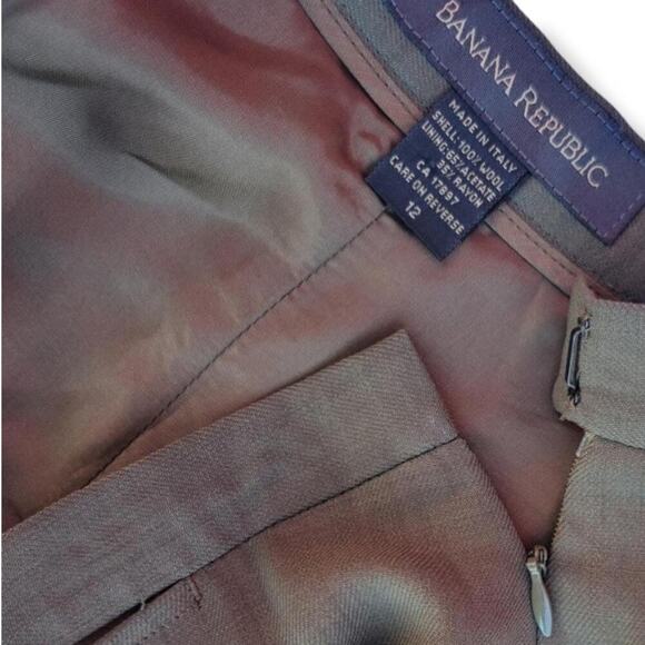 Banana Republic Wool Pencil Skirt Women’s Military Back Slit Workwear size 12 - Picture 4 of 9